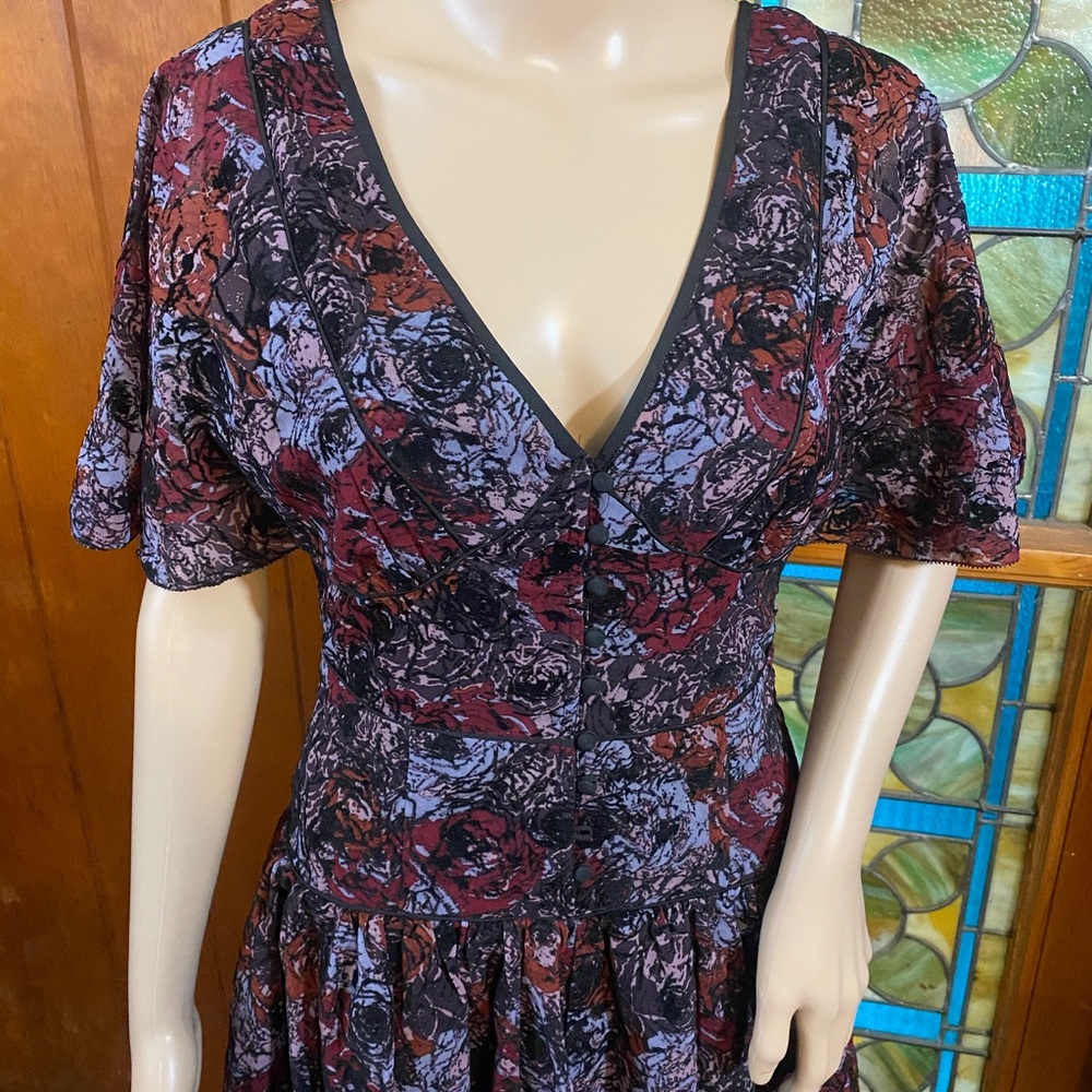 Free People Purple And Red Floral Mini Dress - Picture 14 of 16